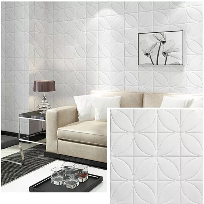 wallfoam wallpaper dinding motif bunga kawung 70x70cm wallpaper timbul