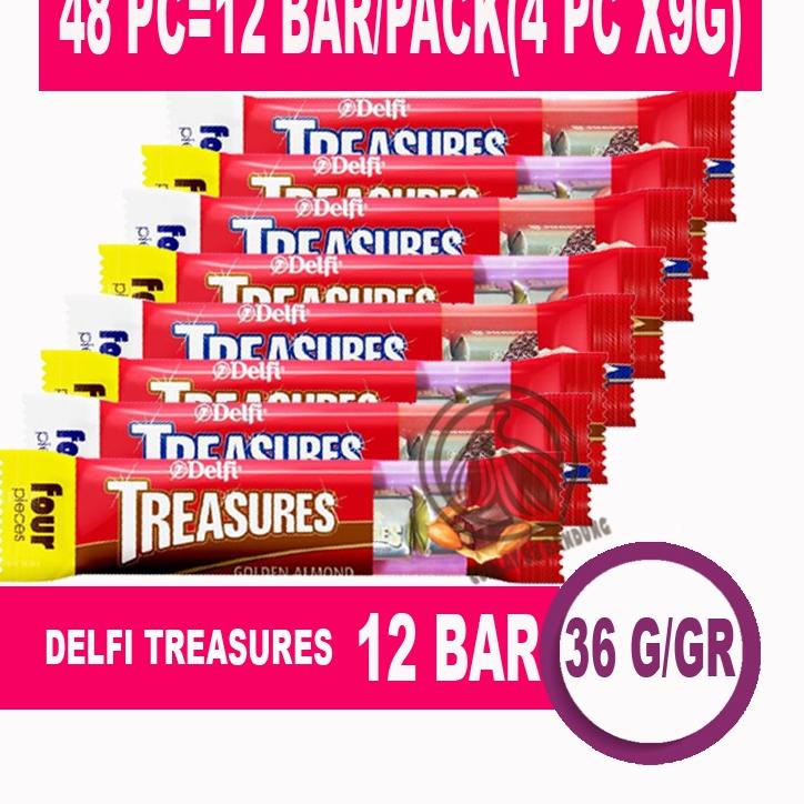 

♖ Coklat Delfi Treasure Golden Almond 12 Bar X 36gr - Cokelat Delfi Treasures Isi 48pcs X 9gr Kiloan Cookies and Cream 36 gram X 12 Pak ☈