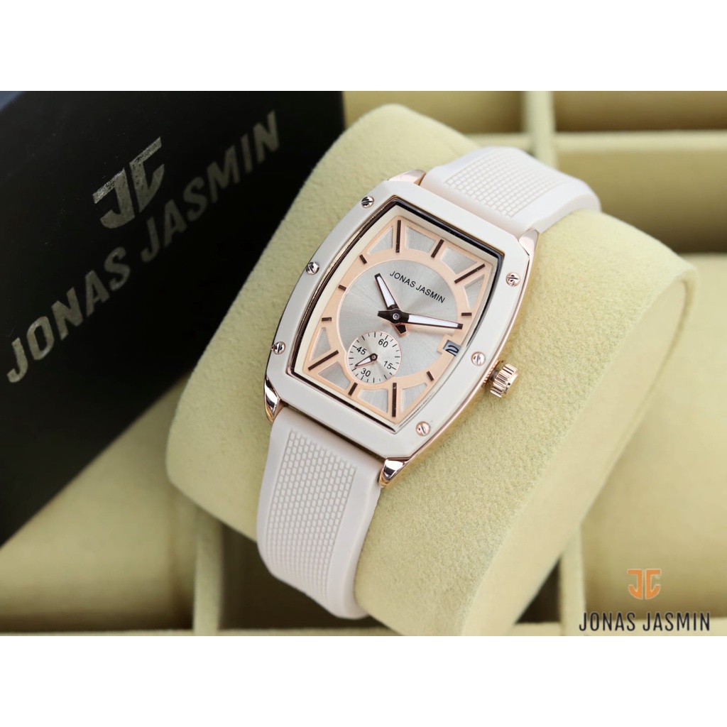 Jam Tangan Mewah Wanita JJ-2225L Strap Karet Anti Air Free Batrai