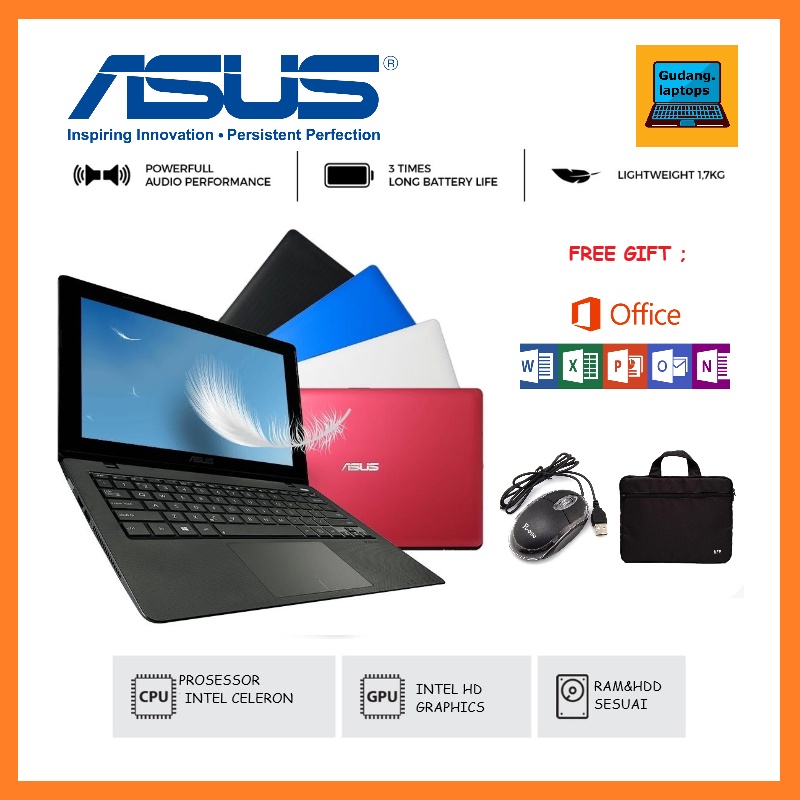 [FLASH SALE] Notebook ASUS X200 RAM 4GB SSD 256GB WIN 10