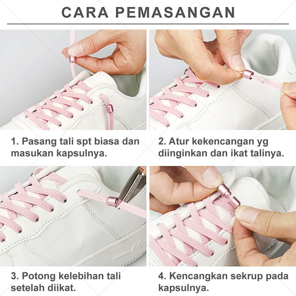 Tali Sepatu Elastis Capsule Lock Tanpa Ikat | Elastic Fashion Shoelace