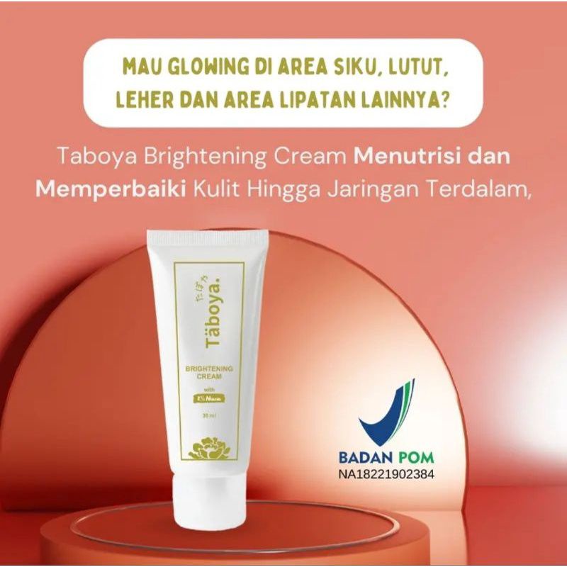 BESS SELLER - Taboya Brightening Cream - Bye Ketiak Kasar Siku Gelap Leher Burik