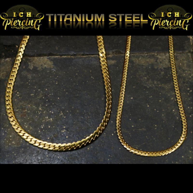 kalung rantai gold titanium 2 variasi/ kalung gold anti karat