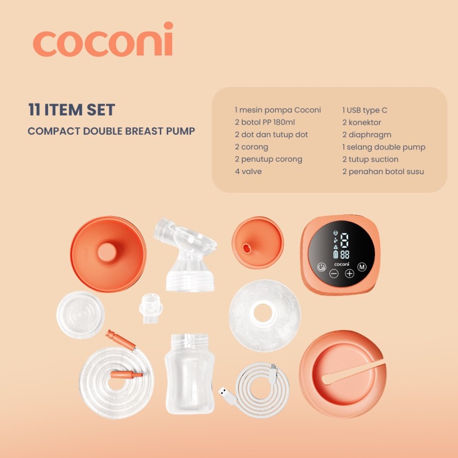 COCONI Compact Electric Double Breastpump | Pompa Asi Ganda Portable