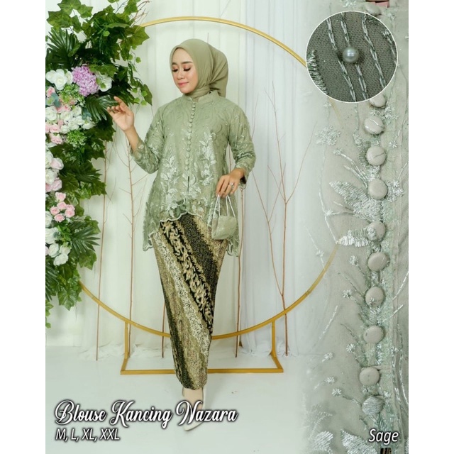 SET BLOUSE TUNIK KANCING NAURA/SETELAN TUNIK BUSUI/KEBAYA MODERN/KEBAYA WISUDA/KEBAYA PESTA/SETELAN 