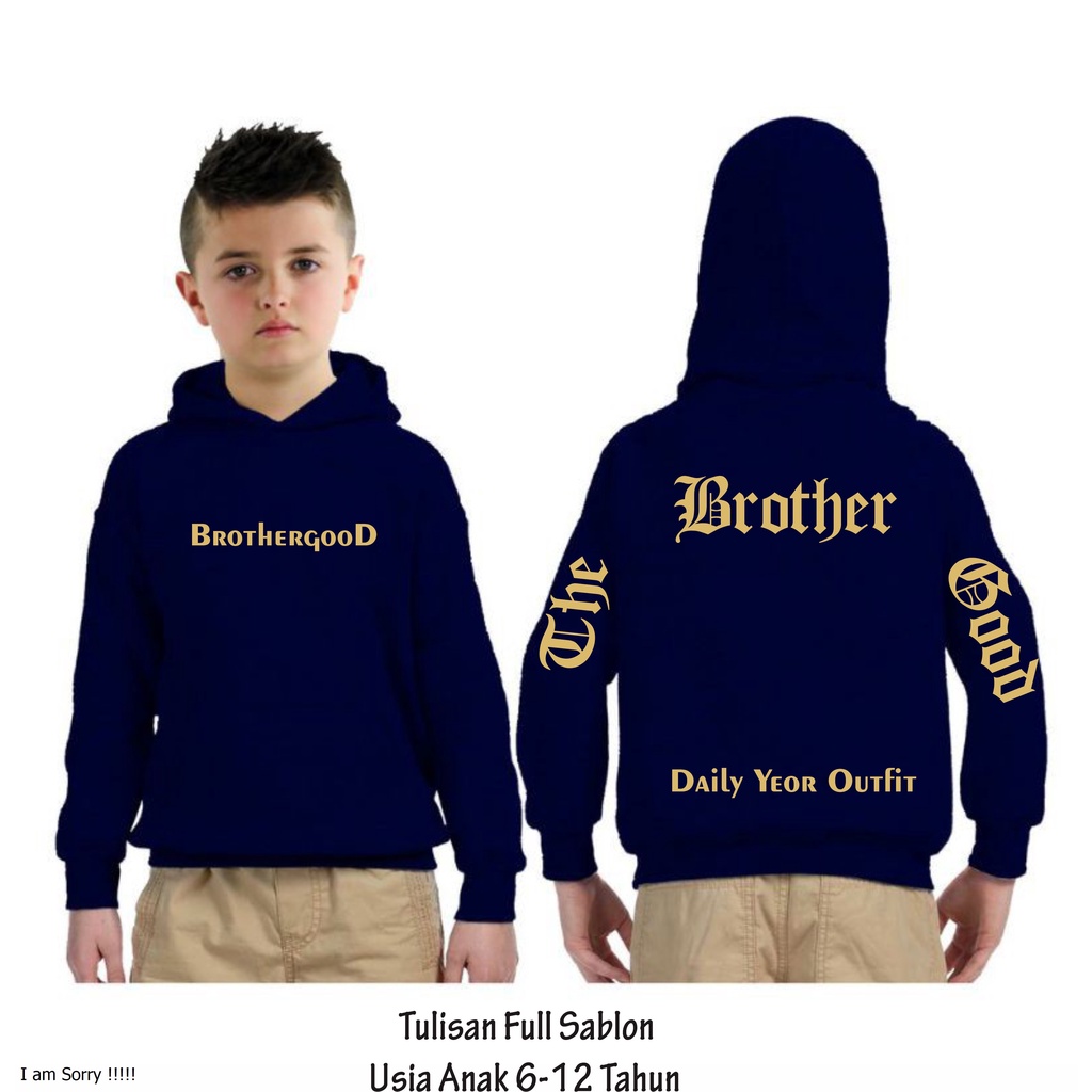 Jaket Hoodie Anak Laki-laki Perempuan BROTHERGOOD Model Sherpa full Sablon Terbaru Bahan Tebal dan Nyaman