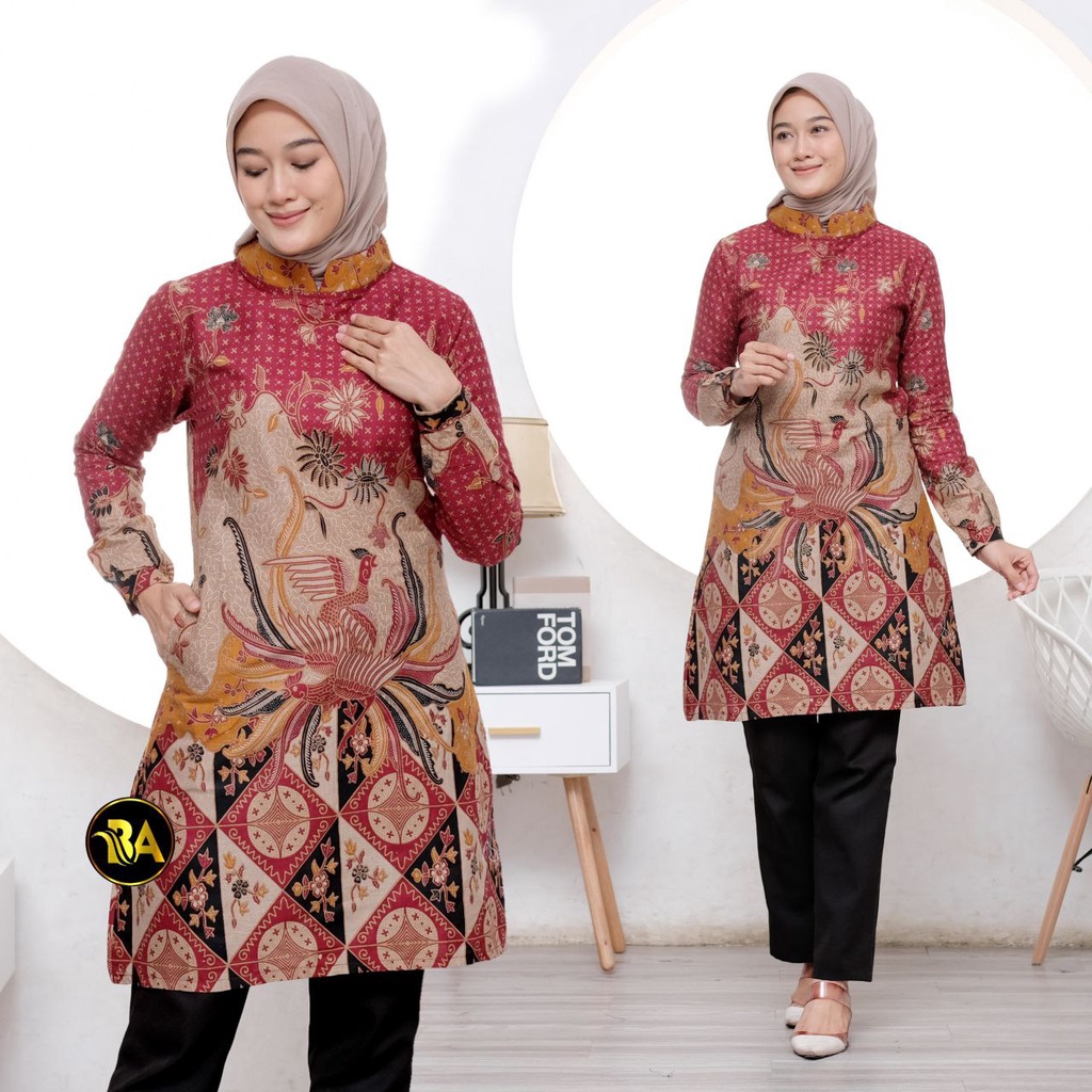 Batik Couple Modern Tunik Batik Wanita Atasan Batik Kerja Kantor Wanita