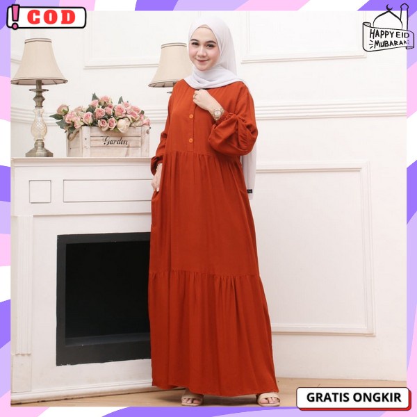 Pakaian Wanita Muslim Ibu Ibu Dres Syar'I Gmis Promo Long Drees Jumbo Games Casual Fashion Muslimah 