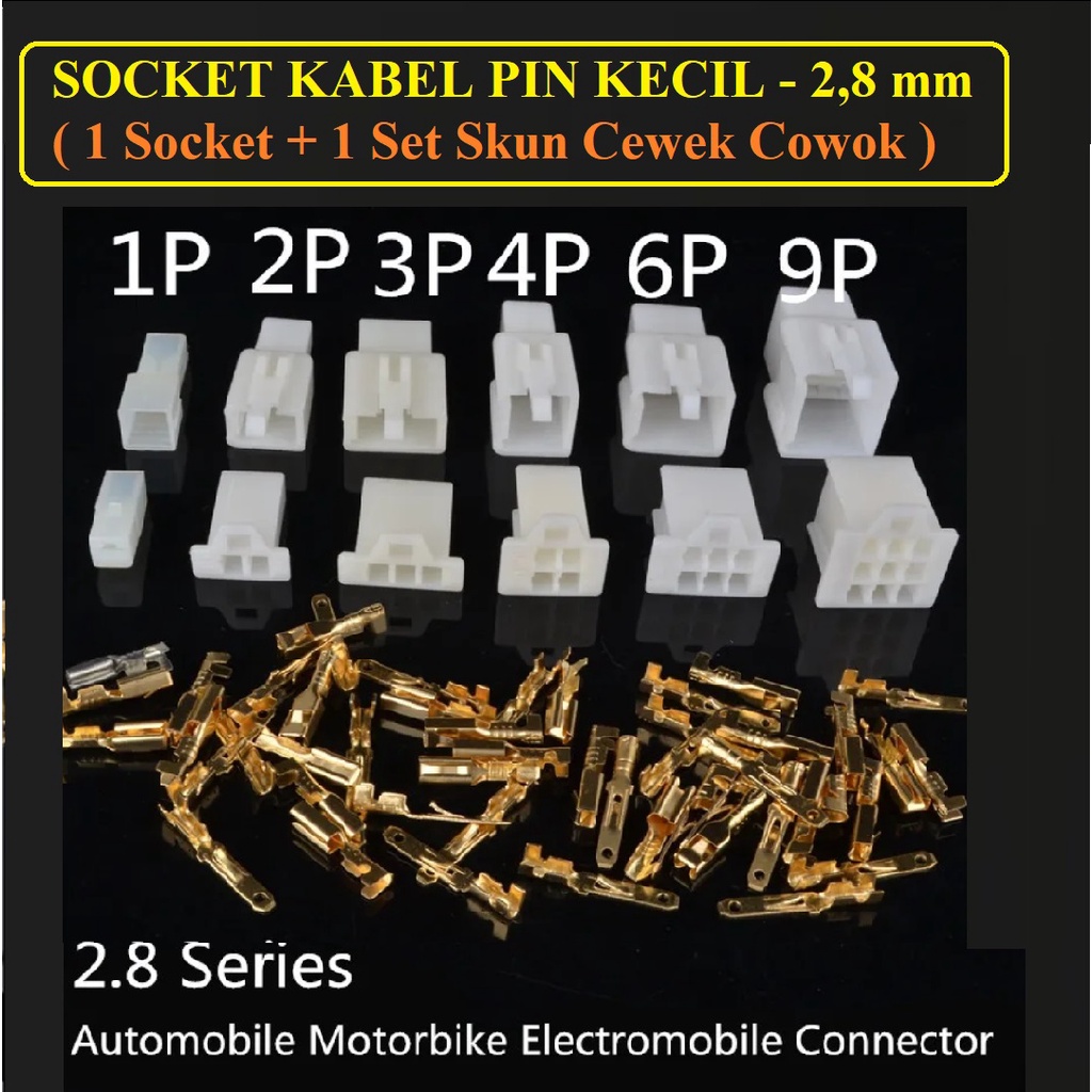 Soket Socket Konektor Kabel 1 2 3 4 6 9 PIN KECIL 1 SET