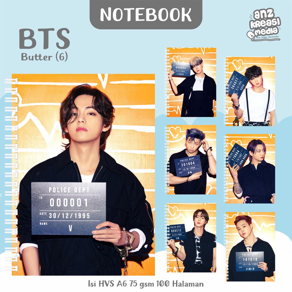 NOTEBOOK A6 BUKU TULIS SPIRAL - BTS BUTTER (6) - MERCHANDISE KPOP MURAH UNOFFICIAL