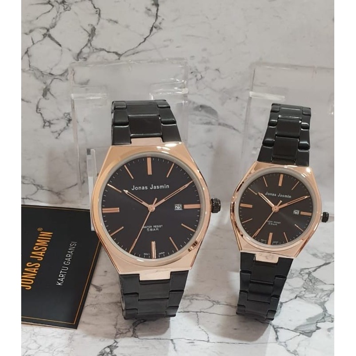 BEST SELLER JAM TANGAN COUPLE JONAS JASMIN JJ 3102 ORIGINAL TALI RANTAI P160 ANALOG BODY BULAT DM 4.0CM FREE BOX &amp; BATERAI || JAM TANGAN FASHION COUPLE JAM TANGAN COWOK CEWEK  MURAH