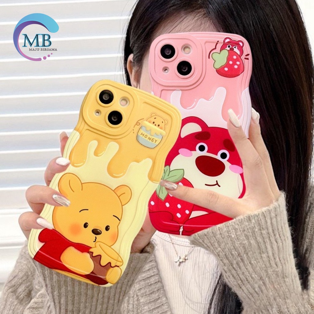 SS800 SOFTCASE SILIKON WAVY GELOMBANG POOH &amp; LOTSO FOR IPHONE 7 8 7+ 8+ X XS XR XS MAX 11 12 13 14 PRO MAX MB4482