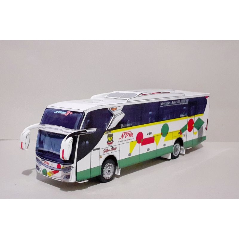 Miniatur Papercraft Bus NPM Sutan clas Livery Matematika