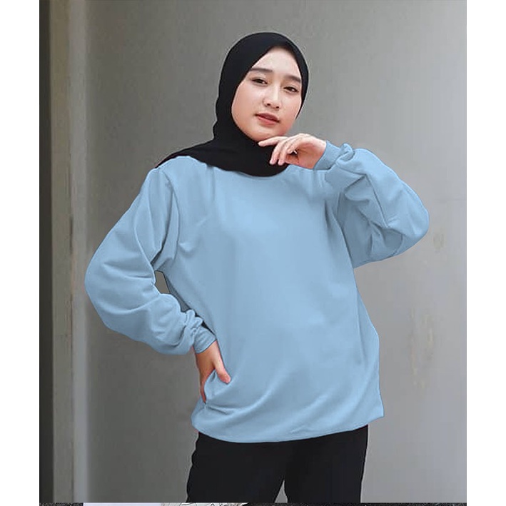Kaos Lengan Panjang  Polos Warna Baru / Kaos Sweatshirt / Atasan Wanita / Atasan Wanita Lengan Panjang