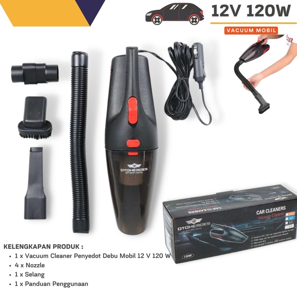 Alat Pembersih Mobil Portabel - Vacuum Cleaner Penyedot Debu 12V 120W