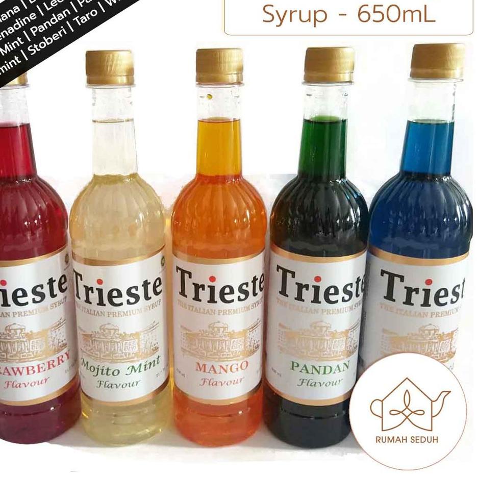 

♠ Trieste Italian Syrup 650mL - Tea and Mojito Syrup- Banana, Blue Curacao, Lychee, Mango, Mint, dll ◌