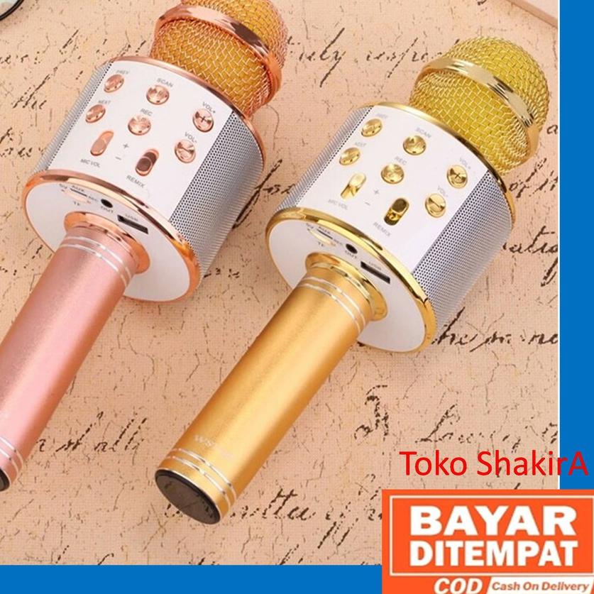 ✵ Microphone Bluetooth WS-858 Karaoke Mic Bloetooth WS 858 Mix portable Mik blutut wifi kota serang 