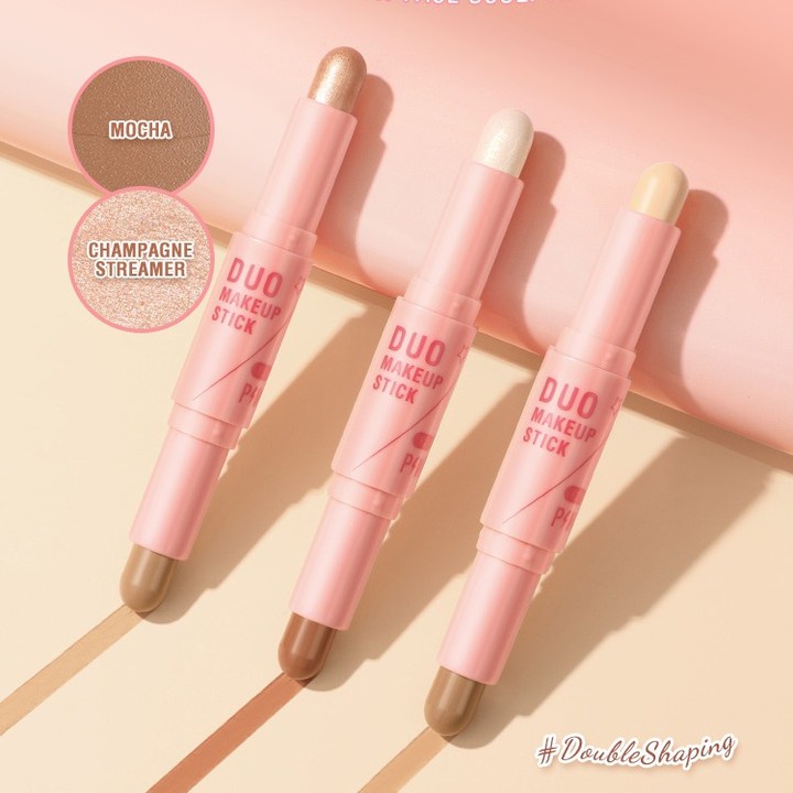 PINKFLASH PF F21 Duo Make Up Stick - Double Shading Makeup Contour Highlighter Shimmer
