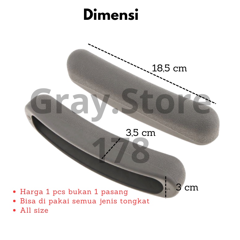 Karet Handle Tongkat Kruk Ketiak (Bagian Atas) Warna Abu Karet Tongkat Kruk Atas Original