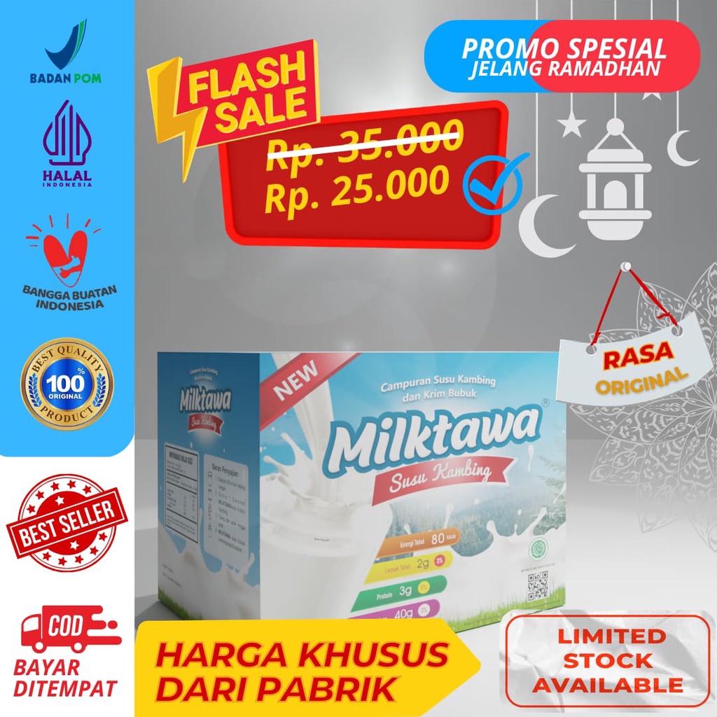 

Susu Kambing Etawa Milktawa Rasa Original Kemasan Praktis Sachet