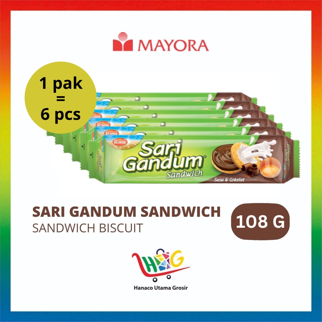 Roma Sari Gandum Sandwich 6 x 108g [ 1 PAK ]