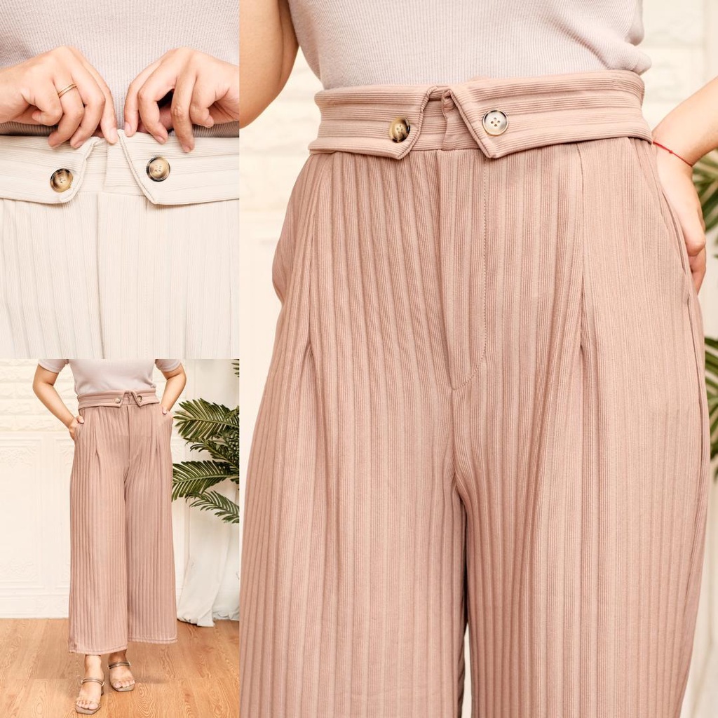 IL - Celana Kulot Peony Kulot Pants Wanita Premium / Kulot Knit Wanita