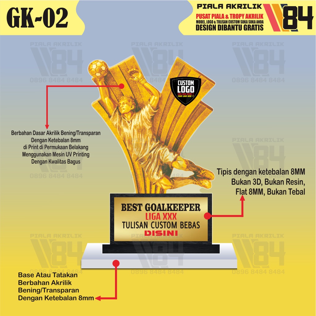 PIALA KIPER, PIALA KIPER TERBAIK, PIALA GOALKEEPER, TROPHY KIPER, TROPHY KIPER TERBAIK, TROPHY GOALK