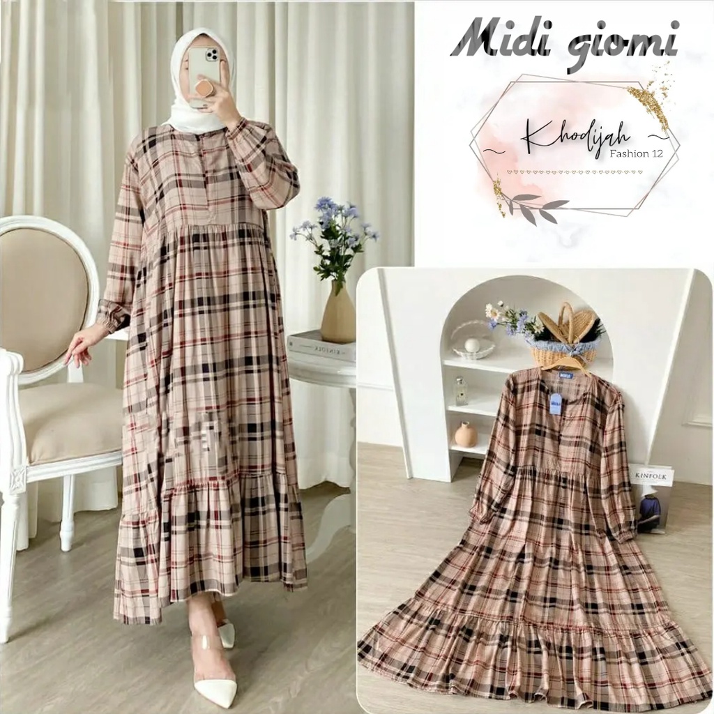 TERBARU GIOMI - MOA - SANSO MIDI DRESS RAYON MOTIF / HOMEYDRESS RAYON / ZIONA MAXI DRESS PREMIUM