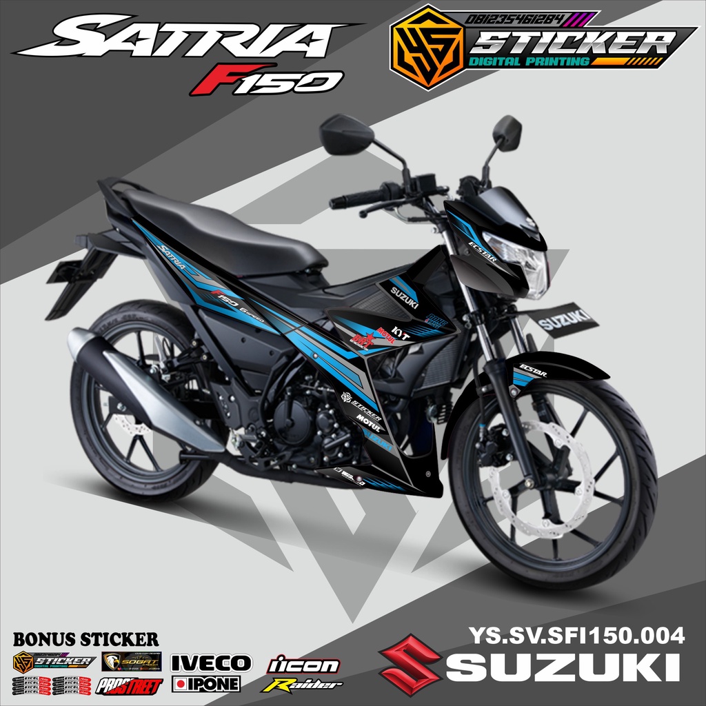 Striping suzuki SATRIA FU 150 FI - Striping Variasi keren stiker skotlet, Vinyl Chrome Hologram SATR
