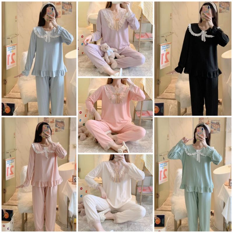 Baju tidur wanita fashion wanita set piyama wanita murah