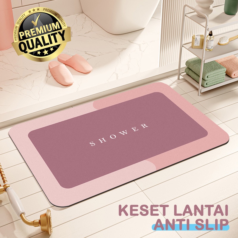 COD - Keset Kamar Mandi Diatomite Karet Menyerap Air Cepat Kering Keset Kaki Gulung Toilet D3A3