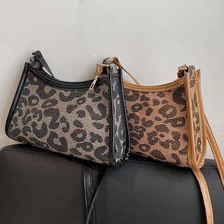 Leopard Print Pattern Baguette Bag Single Shoulder Bag Crossbody Bag 10088