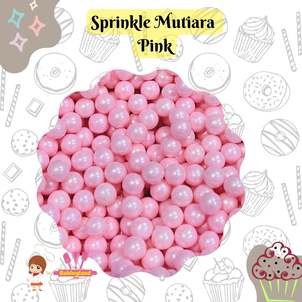 

hiasan kue mutiara pink