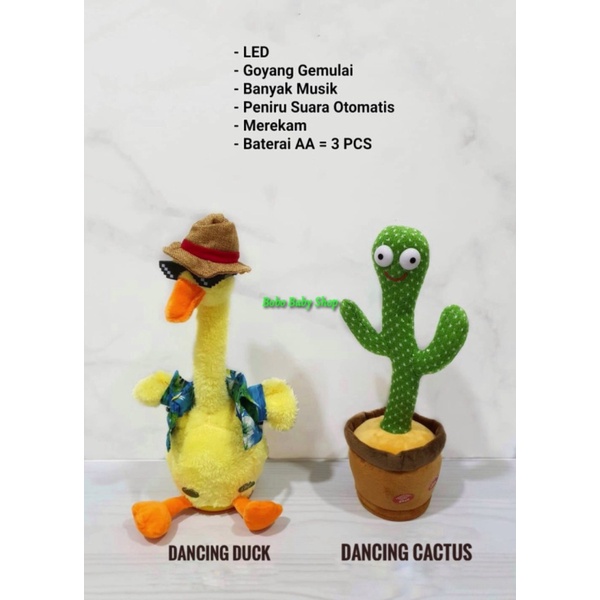 

Promo M172 Dancing Cactus / Duck Boneka Kaktus / Bebek Joget Sing Talk Dance - Bebek Diskon