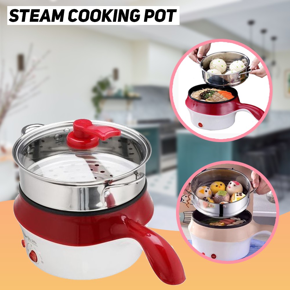 SHENAR,(COD) [Free Kukusan] Multifunctional Electric Fry Pan Panci Listrik Lapisan Keramik 1.5L