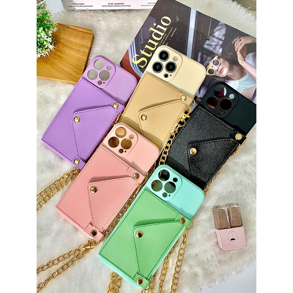 Case Dompet Tali Rantai Oppo A3S - A5S - A1K - A15 - A16 - A71 - A39 - A5/A9 2020 - A52/A92 Dompet K