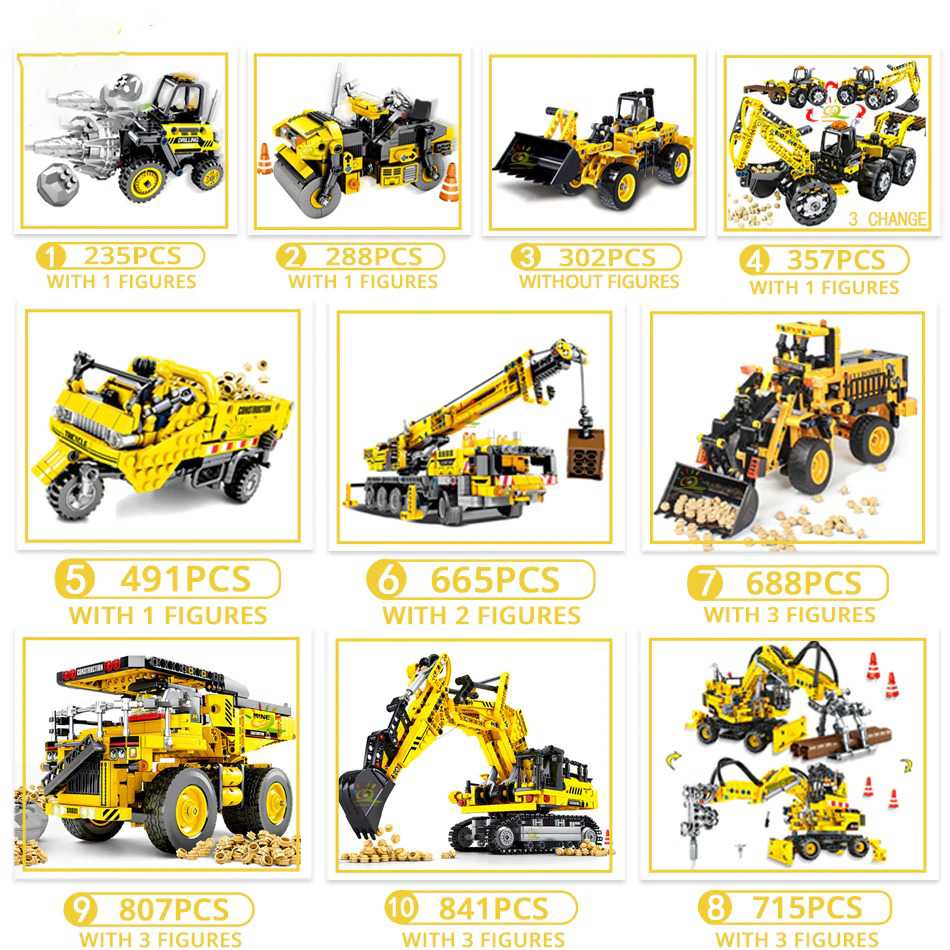 Sembo Building Blocks Mainan Mobil Mobilan Anak Engineering Bulldozer 841PCS - 701802