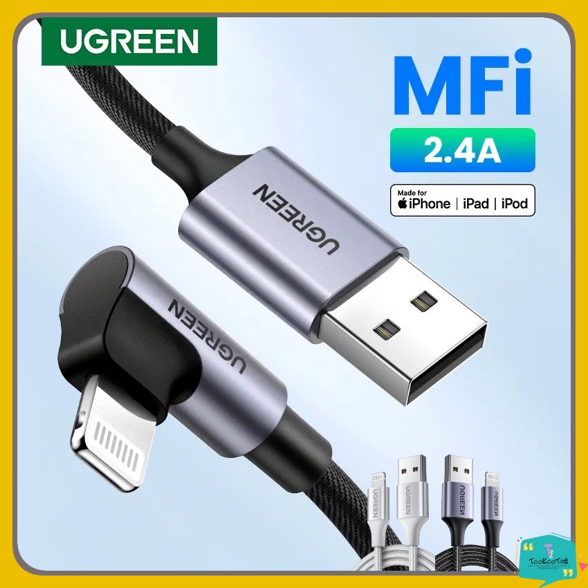 Kabel Data Charger MFI UGREEN 2.4A USB Lightning Siku Gaming Fast Charging For Iphone