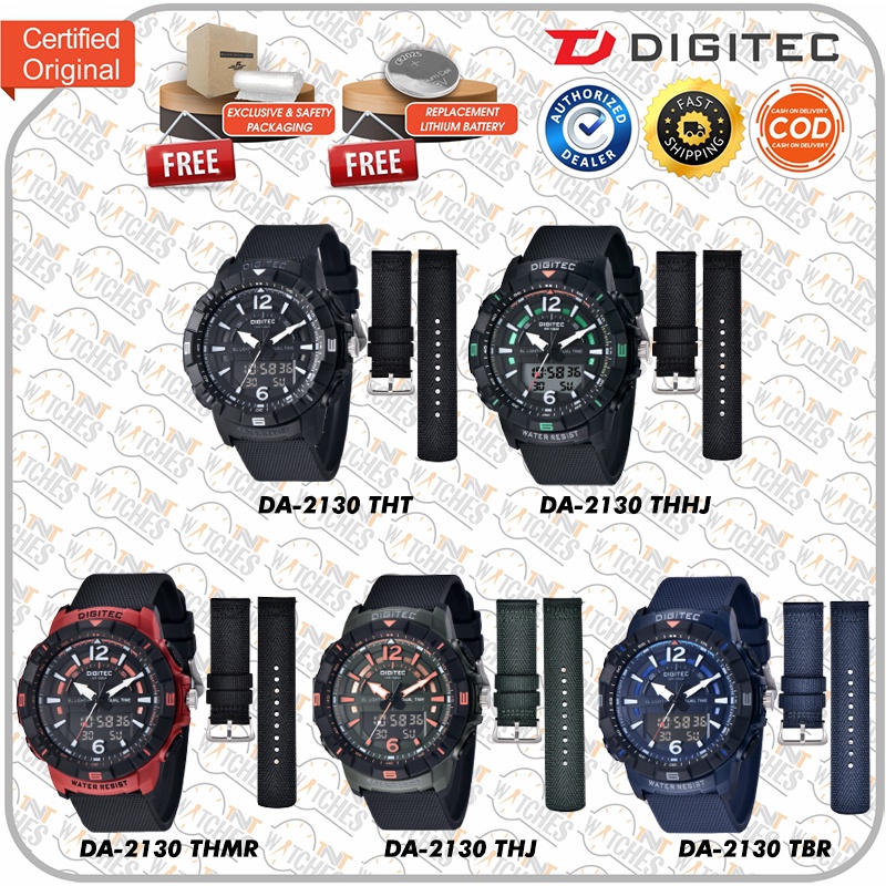 Jam Tangan DIGITEC DA-2130 / DA 2130 / DA2130 EXTRA STRAP Watch ORIGINAL