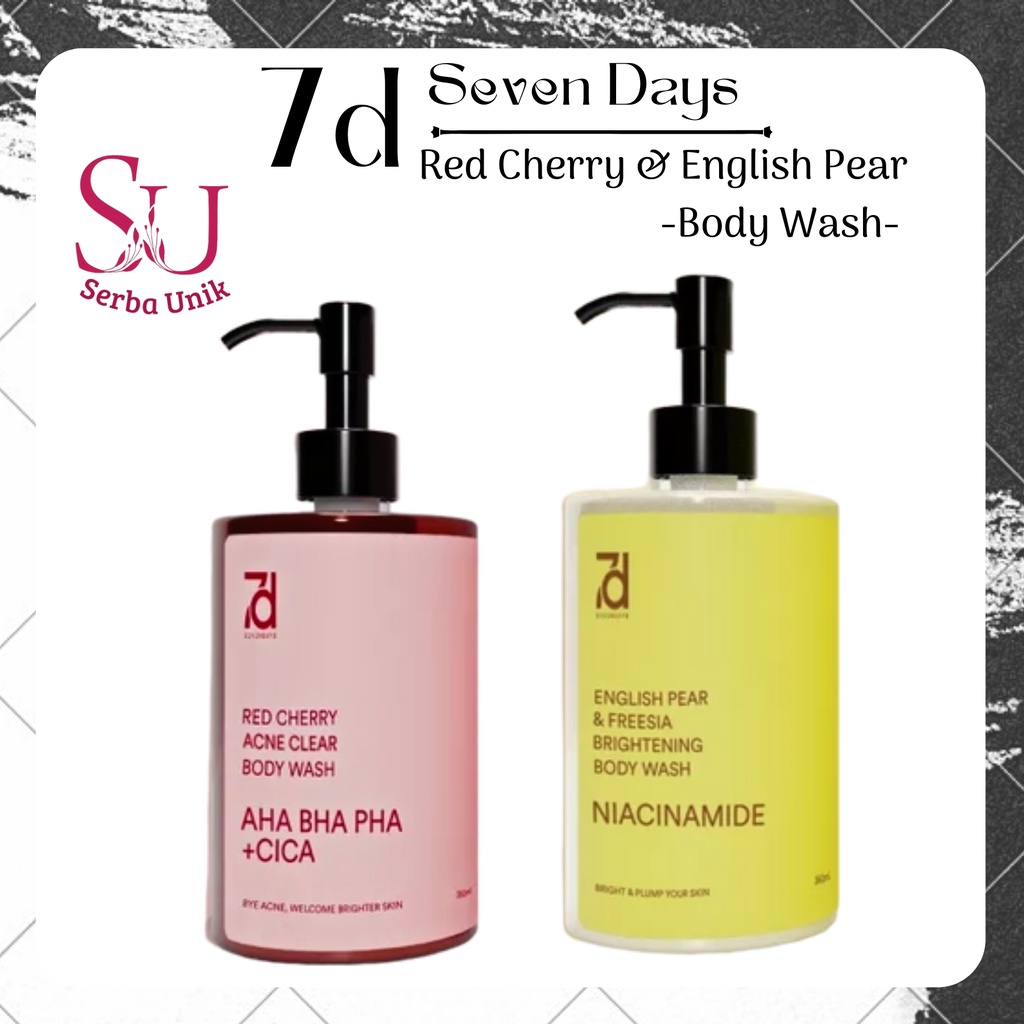 Seven Days Red Cherry Acne Clear &amp; English Pear Freesia Brightening Body Wash 360ml