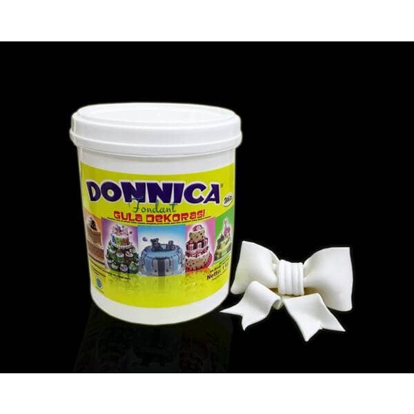 

FONDANT PUTIH MERK DONNICA REPACK 500 GRAM GULA DEKOR BAHAN HIASAN KUE