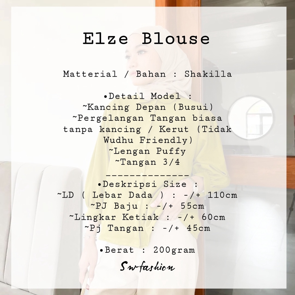 Elze blouse - Atasan wanita syakila - kemeja wanita elze blouse