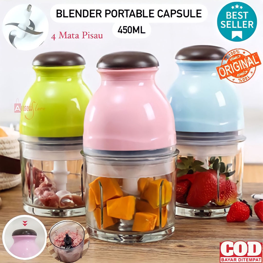 ( BISA COD ) PROMO BLENDER CAPSULE CUTTER / BLENDER KAPSUL BLENDER TEKAN SERBAGUNA / BLENDER DAGING / BLENDER JUS BUAH / BLENDER PORTABLE TEKAN / BLENDER TEKAN / FOOD CHOOPER CUTTER PENGGILING SAYUR JUS MINI PORTABLE MURAH