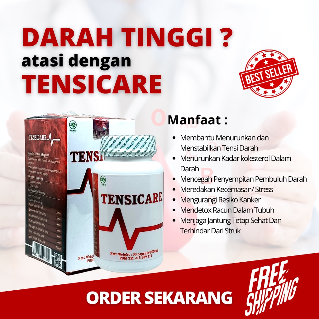 Tensicare Multivitamin Obat Herbal Hipertensi Tekanan Darah Tinggi Kolestrol Original BPOM