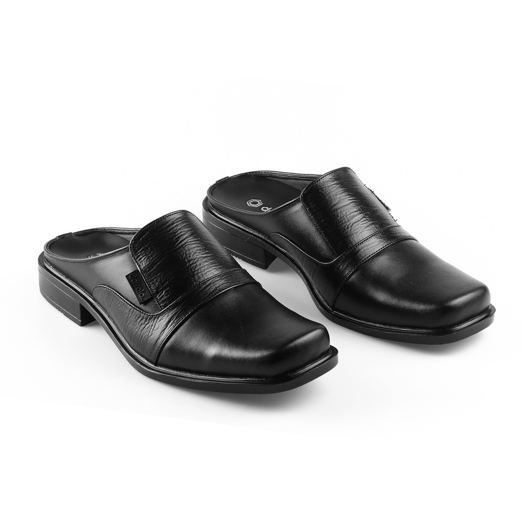 davalo Bustong Pria Kulit Sapi Asli Hitam Noordia Series Sepatu Sandal Handmade Cibaduyut