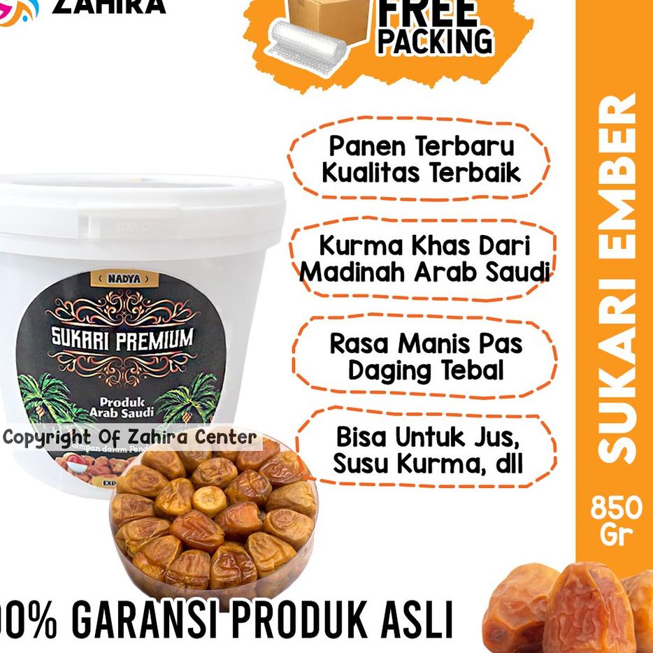 

➧ Kurma Sukari Ember 850gr Sukkari Timba Sukari Al Qaseem Al Qosim Al Qassim Original Premium Grade A ❋