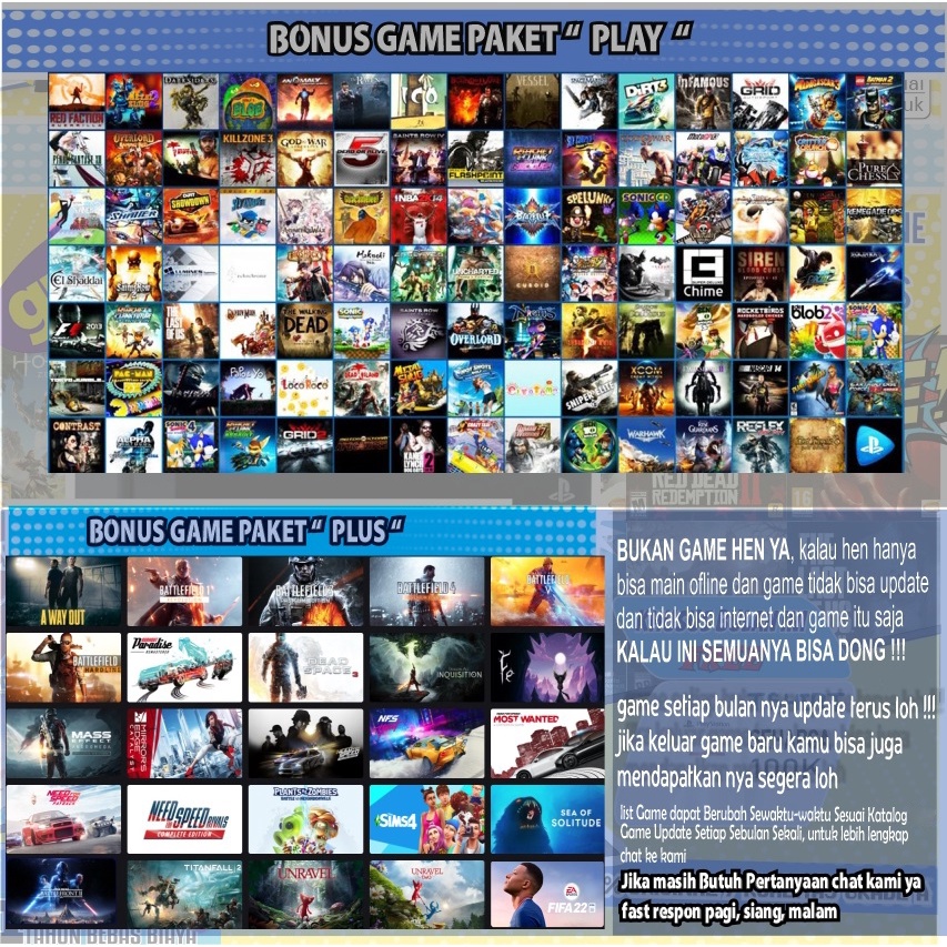 【PS4 SLIM】Playstation 4 SLIM Original | PS4 SONY 1TB/1000GB  Bonus 200++ Games GARANSI 1TAHUN