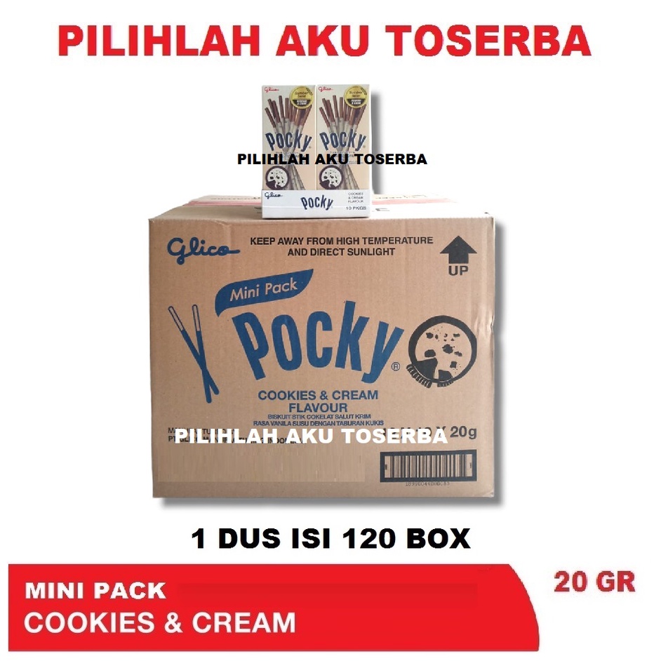 Glico Pocky MINI PACK COOKIES &amp; CREAM - ( HARGA PER DUS )