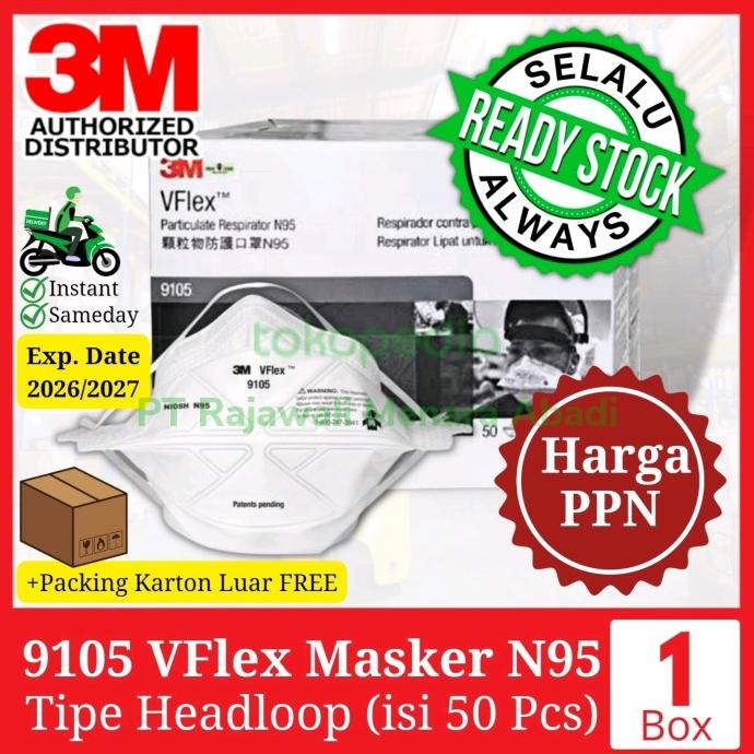 3M Masker 9105 VFlex N95 NIOSH (1 Box isi 50 Pcs)