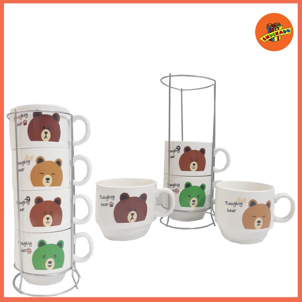 MUG KERAMIK SUSUN 4  - Mug Cangkir Hias Estetik